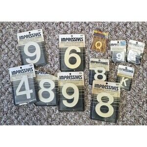 Moderne Impressives Press-On Letters & Numbers White LOT NOS Varies Sizes